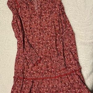 Red flowery dress